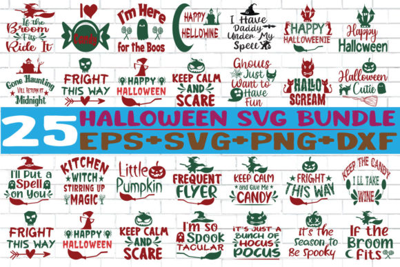 25 Halloween SVG Design Bundle for Graphics & Crafts