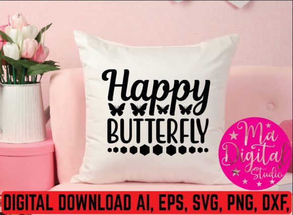 Happy Butterfly Svg for Graphics and Crafts Branding